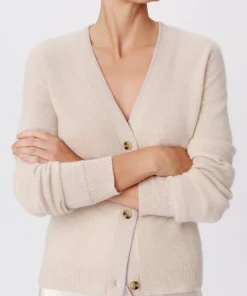 Cashmere Long Sleeve Cardigan - Soft Oatmeal