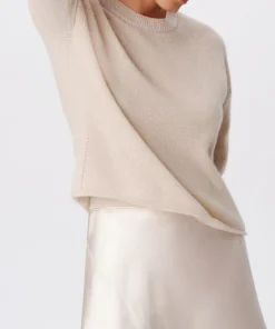 Cashmere Long Sleeve Pullover - Soft Oatmeal