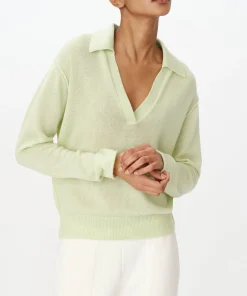 Cashmere Oversized Polo Sweater - Mint Tint