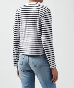 Classic Jersey Long Sleeve Boy Tee - Black/ White Stripe
