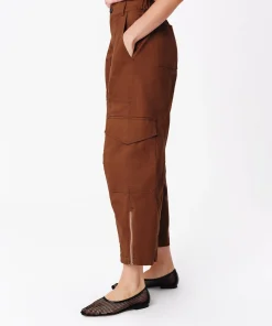 Cotton Twill Cargo Pant - Pecan Brown
