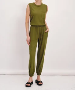 High Torsion Sleeveless Jumpsuit - Juniper