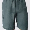 Linen With Wash Cargo Shorts - Slate