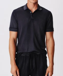 Pique With Wash Short Sleeve Polo - Midnight