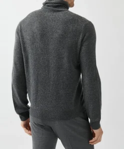 Recycled Cashmere Turtleneck Sweater - Heather Charcoal