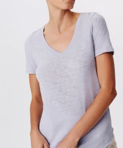 Slub Jersey Classic Short Sleeve V-Neck Tee - Skyflower