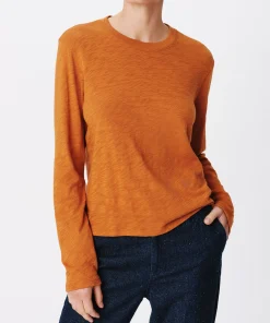 Slub Jersey Long Sleeve Crop Tee - Cornelian Stone