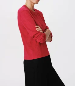 Slub Jersey Long Sleeve Crop Tee - Rubellite