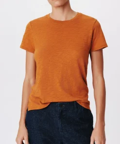 Slub Jersey Schoolboy Short Sleeve Crew Neck Tee - Cornelian Stone