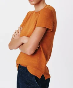 Slub Jersey Schoolboy Short Sleeve Crew Neck Tee - Cornelian Stone