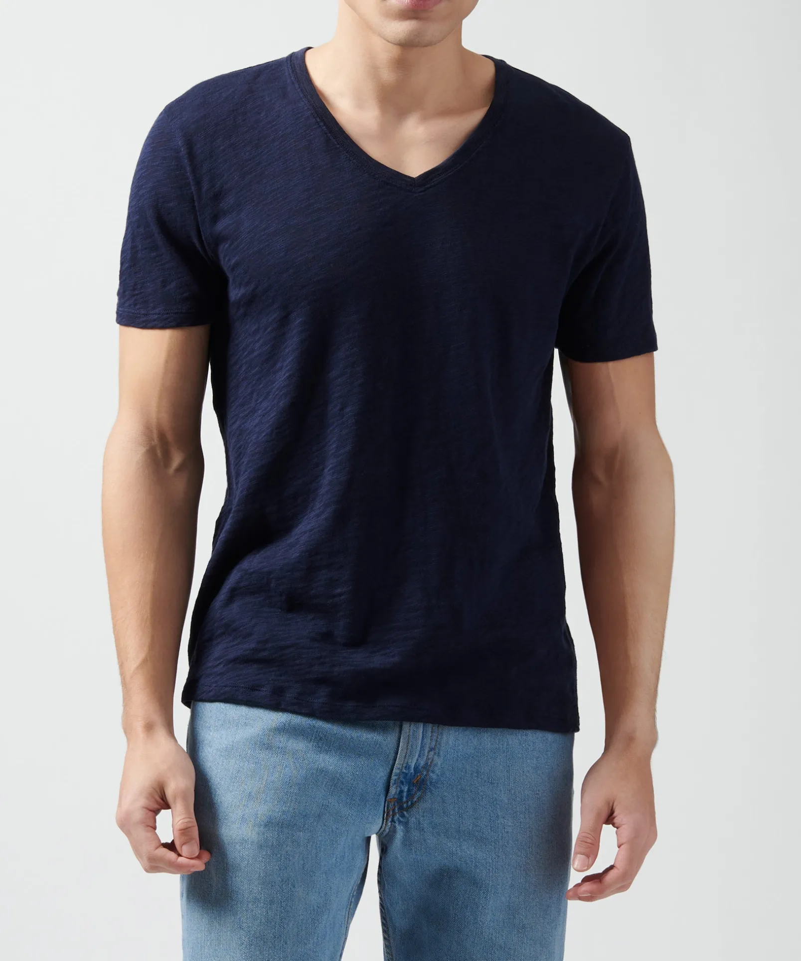 Slub Jersey V-Neck Tee - Midnight