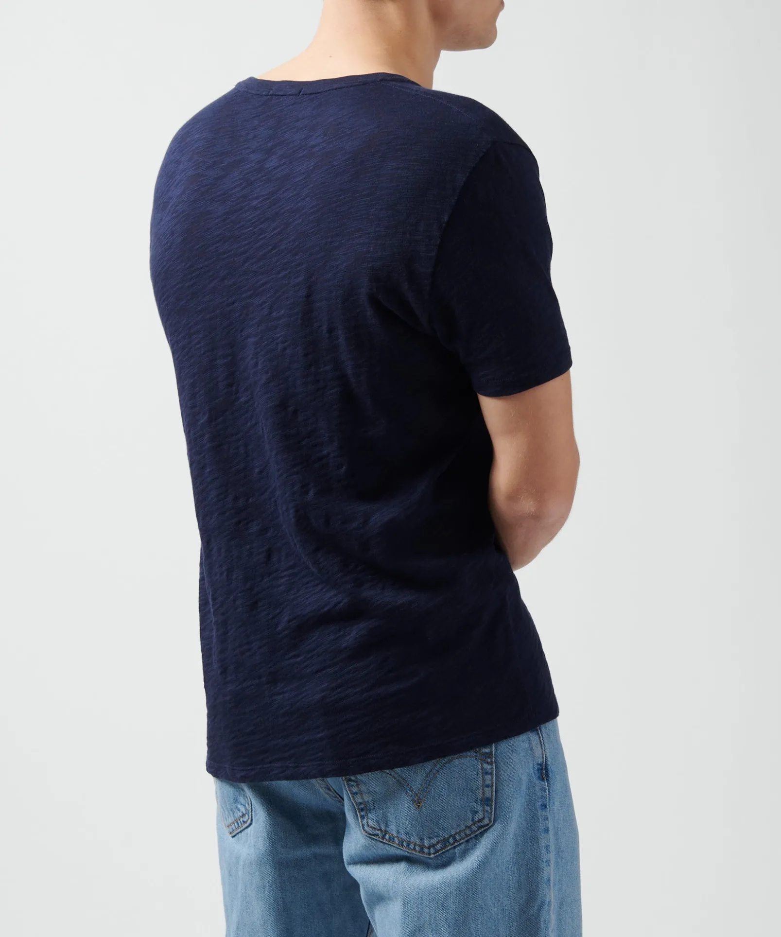 Slub Jersey V-Neck Tee - Midnight