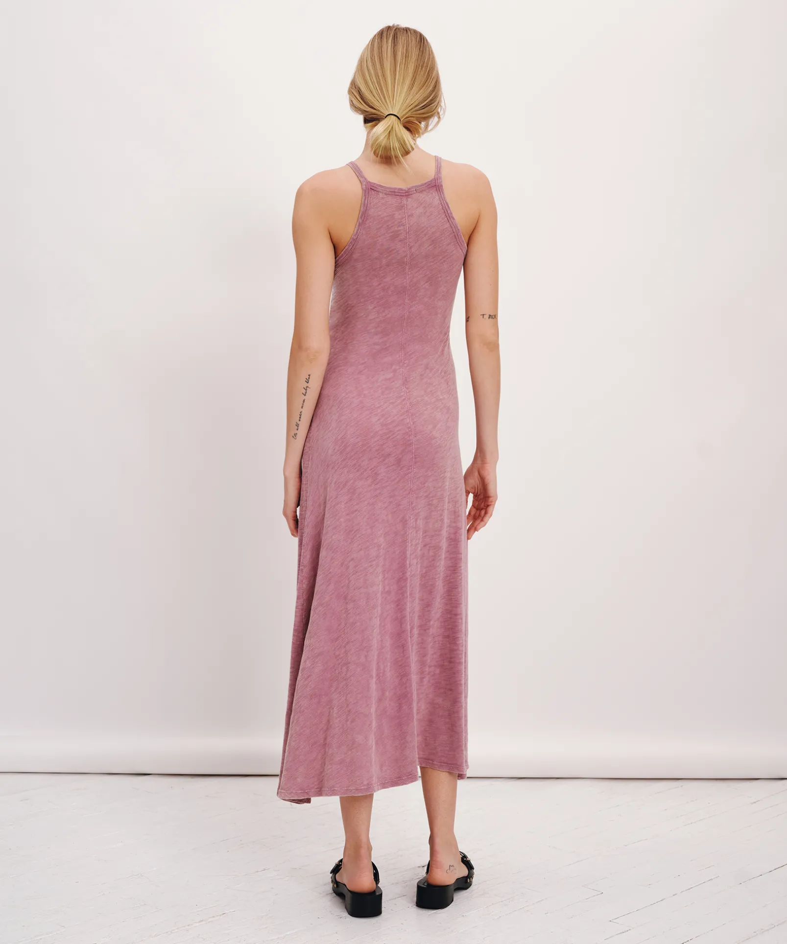 Slub Jersey With Chroma Wash Tank Maxi Dress - Wisty Mauve
