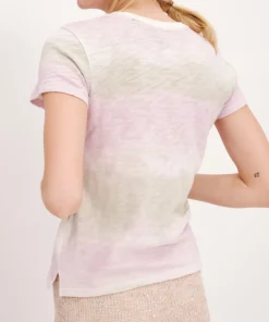 Slub Jersey With Watercolor Stripe Schoolboy Short Sleeve Crew Neck Tee - Watercolor Stripe