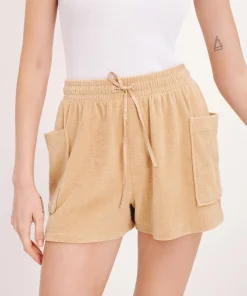 Towel Terry Patch Pocket Shorts - Sand Castle