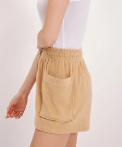 Towel Terry Patch Pocket Shorts - Sand Castle